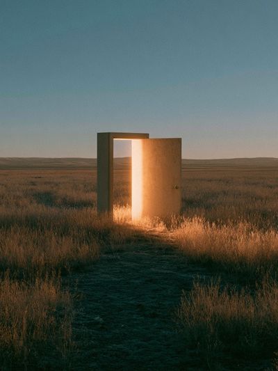 Open Door in the Prairie Print. poster