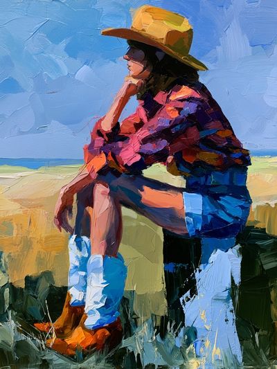 Cowgirl Portrait — Fine-Art Print. poster