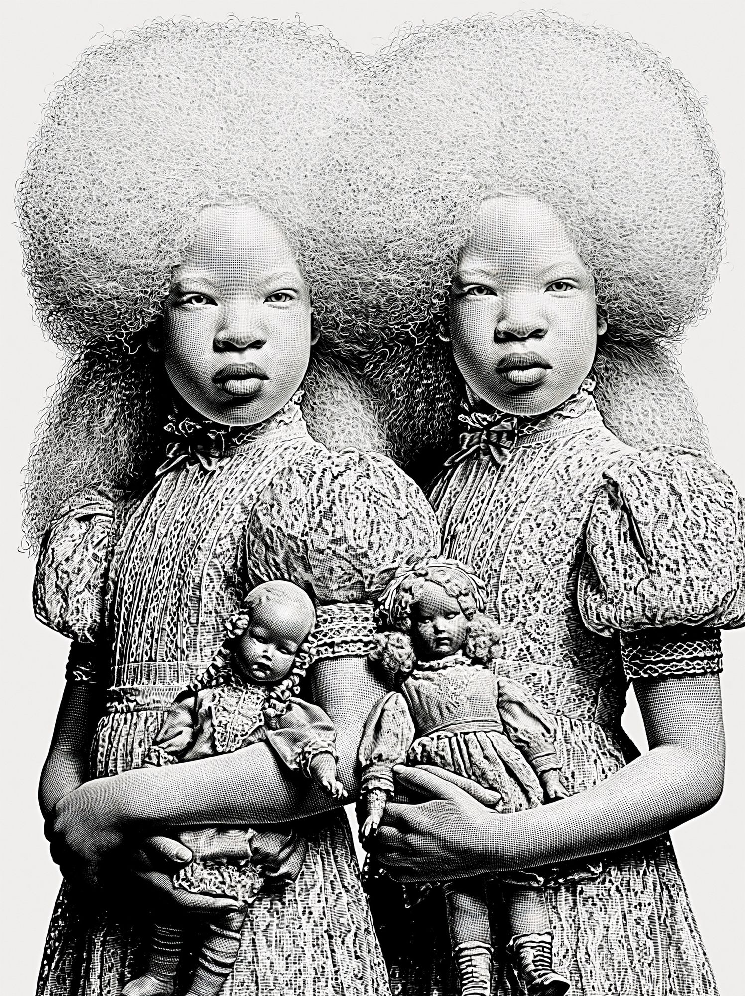 Surreal Twin Portrait Print. poster detail