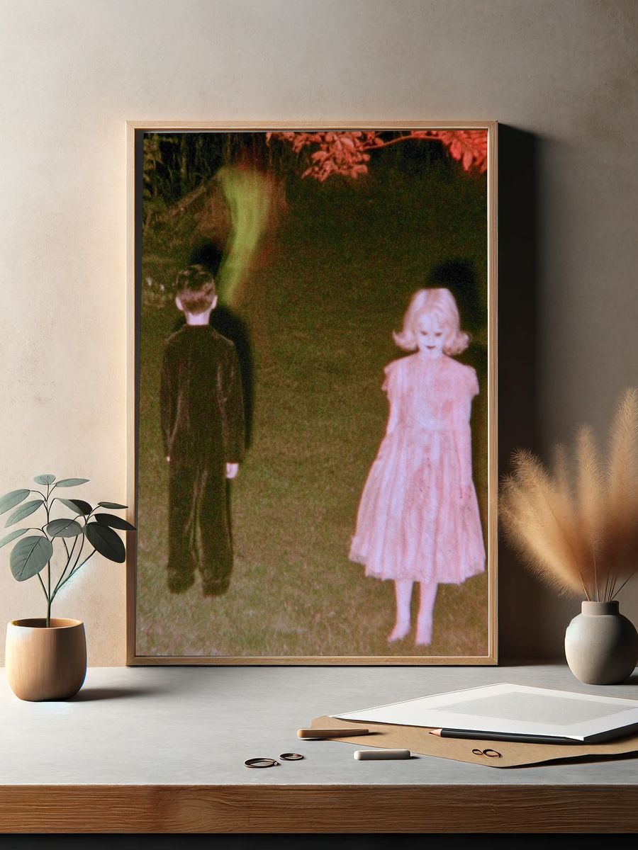 Surreal Garden Figures Print. — room view 2