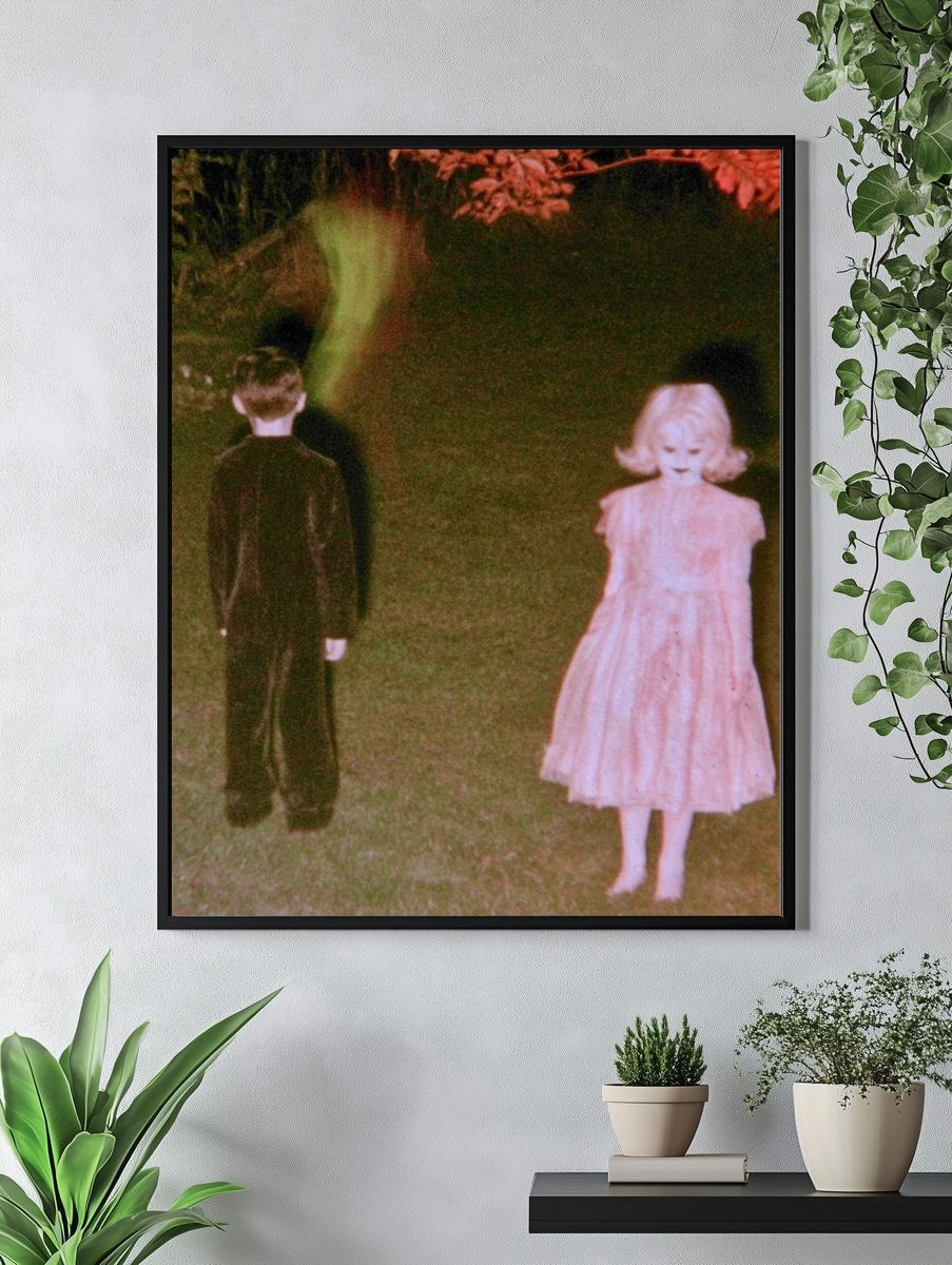 Surreal Garden Figures Print. — room view 4
