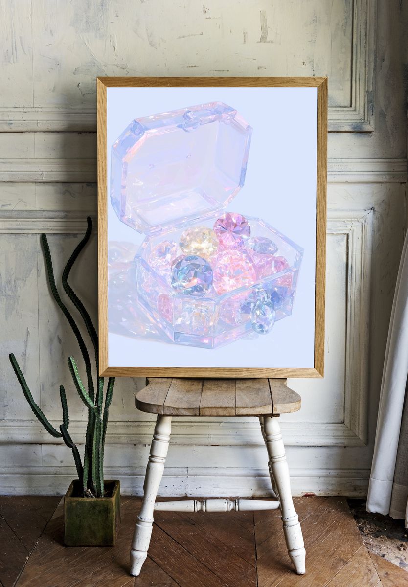 Crystal Jewelry Box — Pastel Print. — room view 1