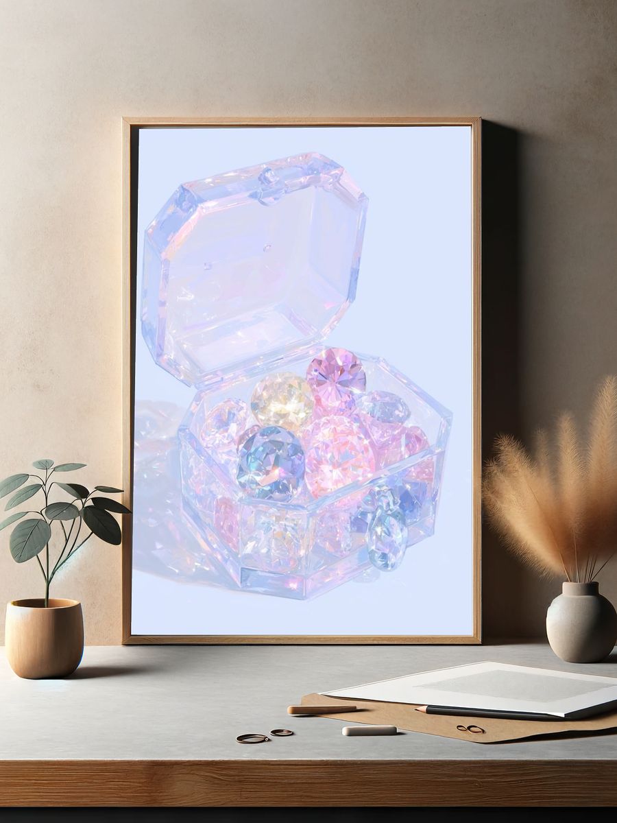 Crystal Jewelry Box — Pastel Print. — room view 2