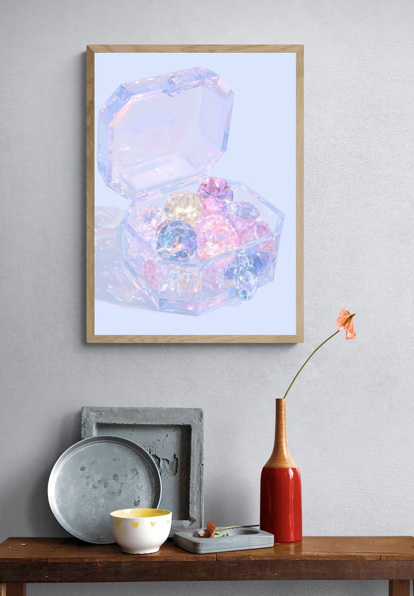 Crystal Jewelry Box — Pastel Print. — room view 3