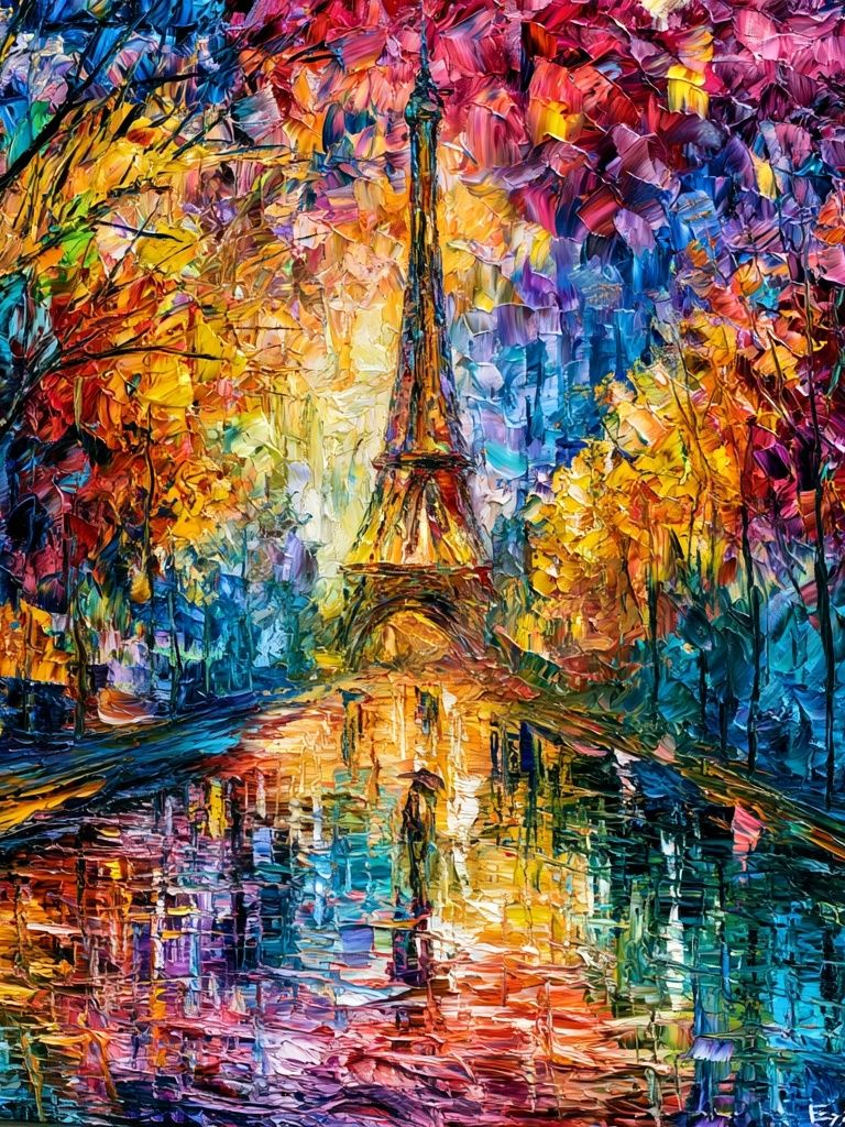 Eiffel Tower Autumn Glow Print. poster — fine-art art