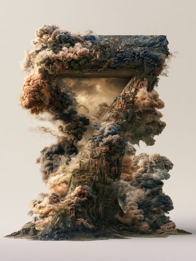 Surreal Smoke Monolith Fine-Art Print. poster