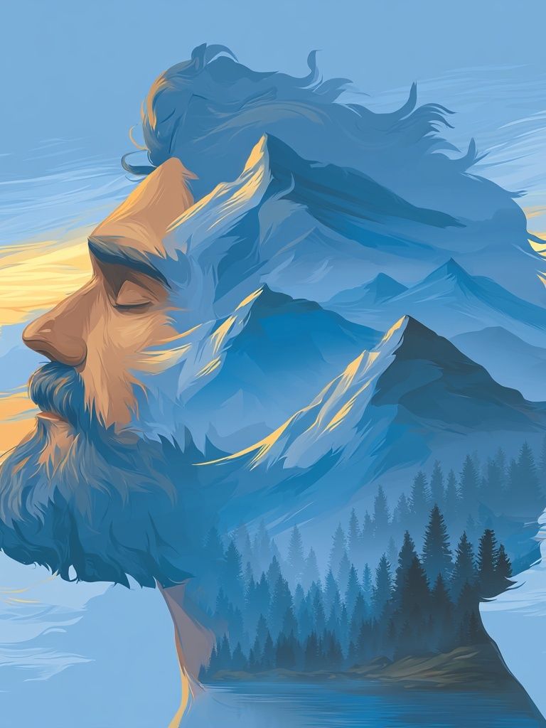 Mountain Spirit Portrait Print. poster detail