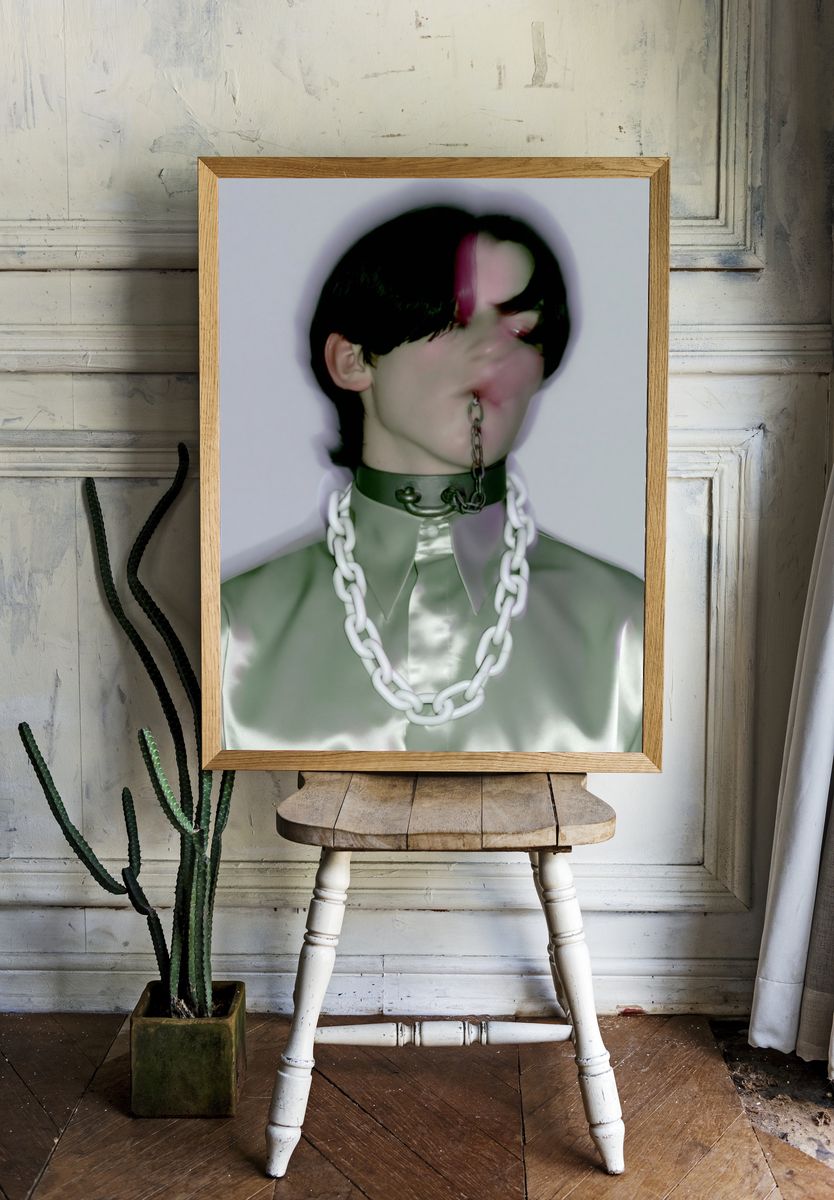 Surreal Chain Portrait Print. — room view 1