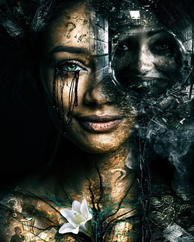 Surreal Woman Portrait Print.