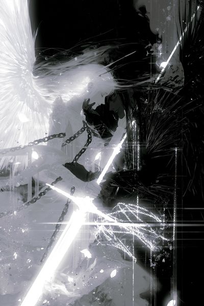 Monochrome Surreal Figure Print. poster