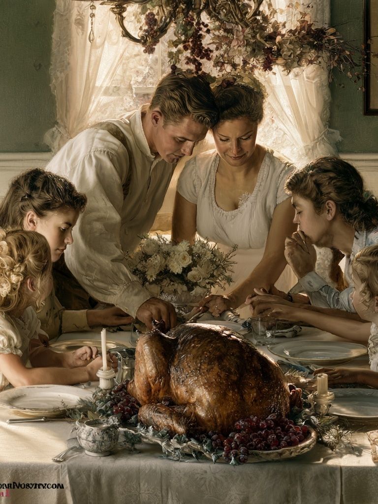 Thanksgiving Family Dinner — Fine-Art Print. poster detail