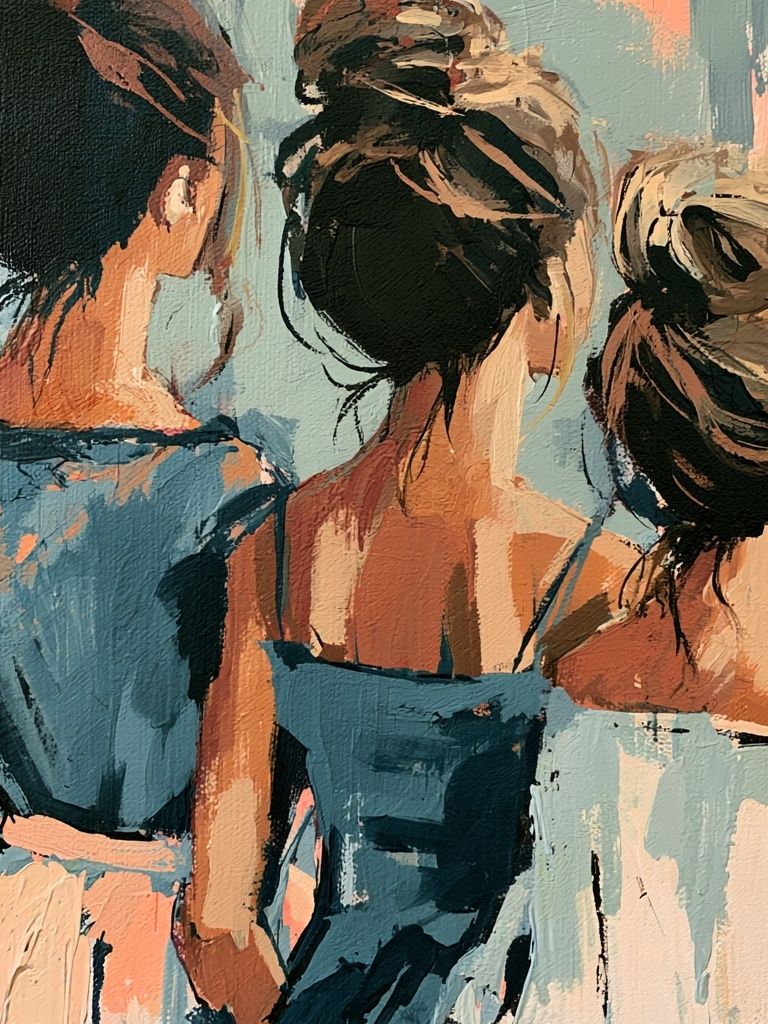 Three Women Abstract Figure Poster. poster detail