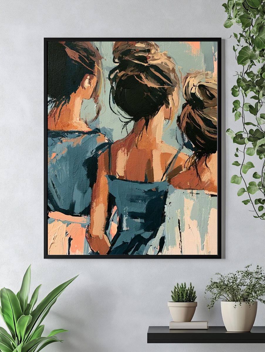 Three Women Abstract Figure Poster. — room view 4