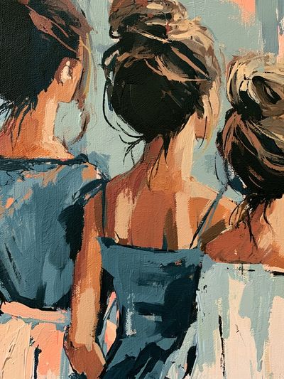 Three Women Abstract Figure Poster. poster