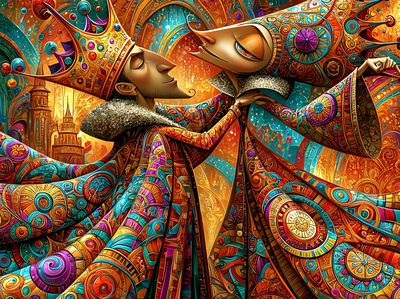 Crowned Lovers Surrealism Poster.