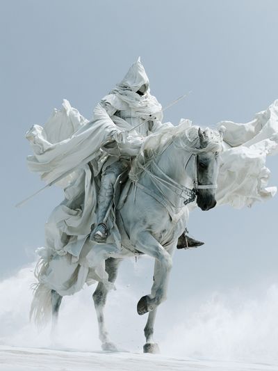 White Horse Rider Surrealism Print. poster