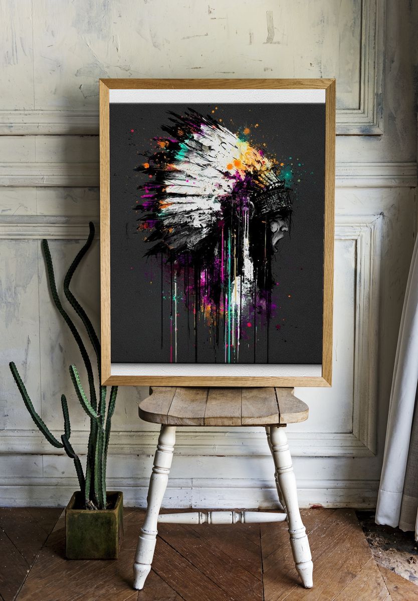 Abstract Headdress Portrait Poster. — room view 1