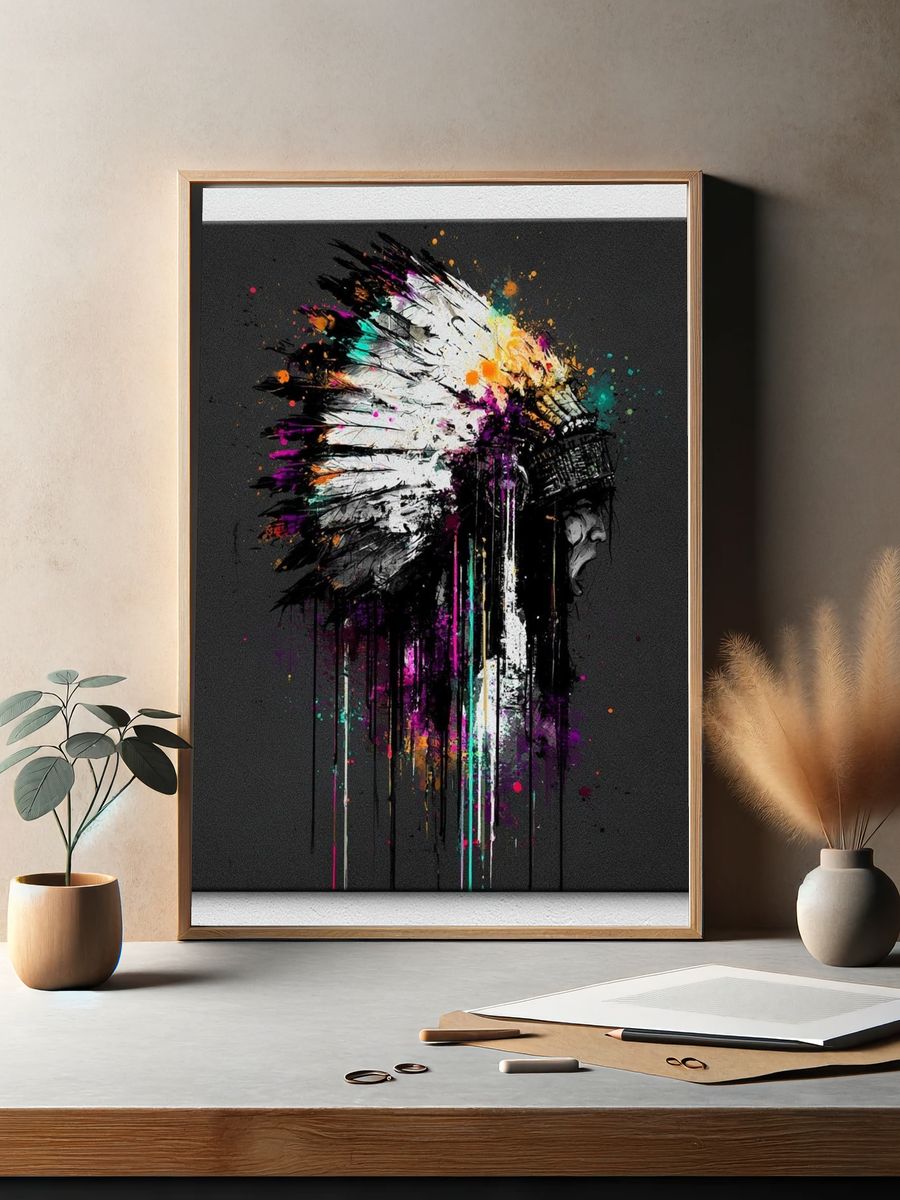 Abstract Headdress Portrait Poster. — room view 2