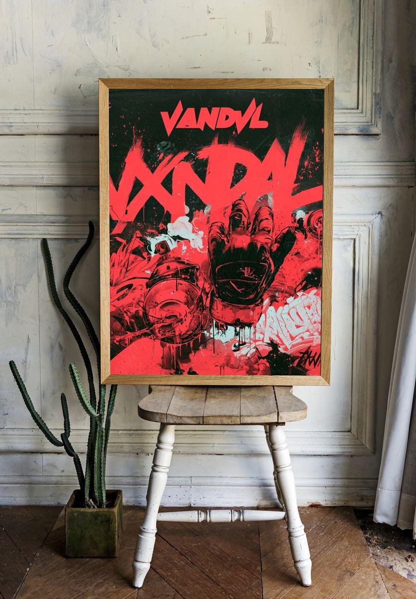 Vandal Graffiti Street-Art Poster. — room view 1
