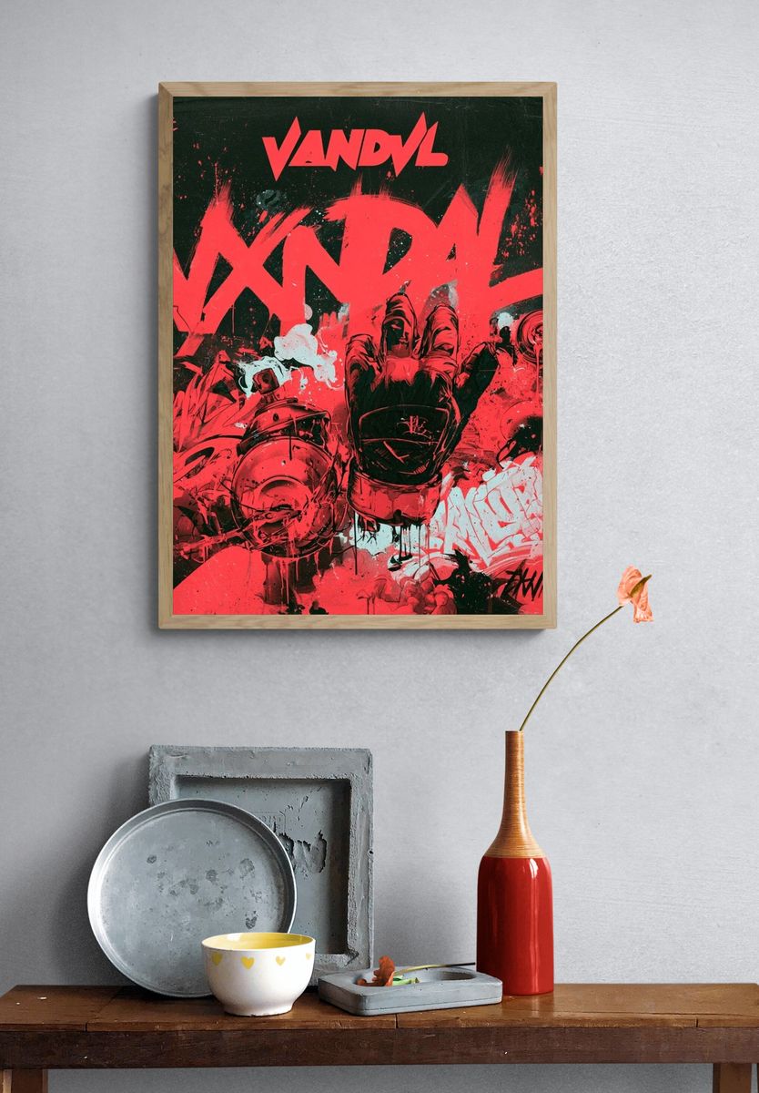 Vandal Graffiti Street-Art Poster. — room view 3