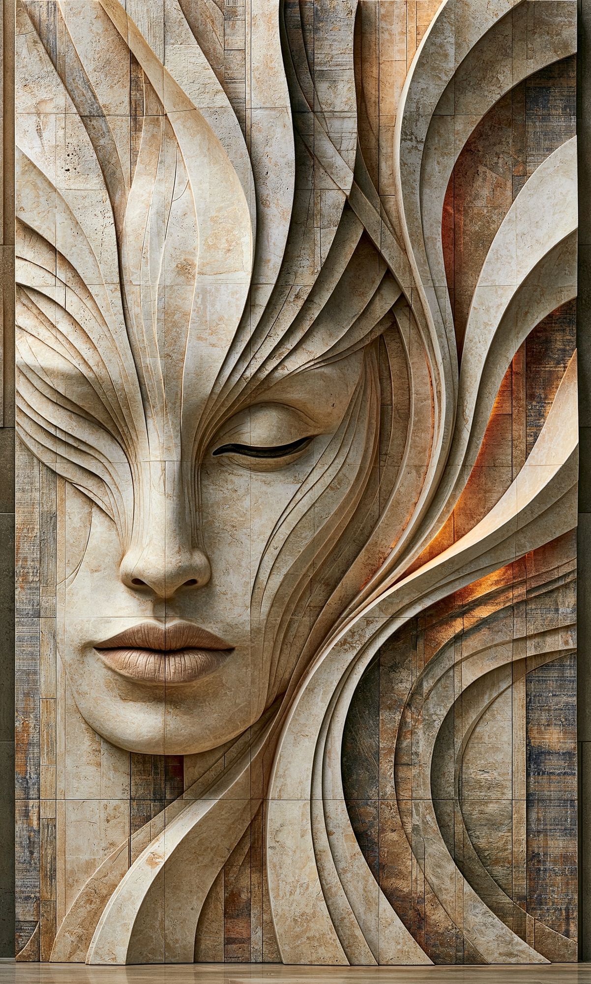 Abstract Stone Face Fine-Art Poster. poster — fine-art art