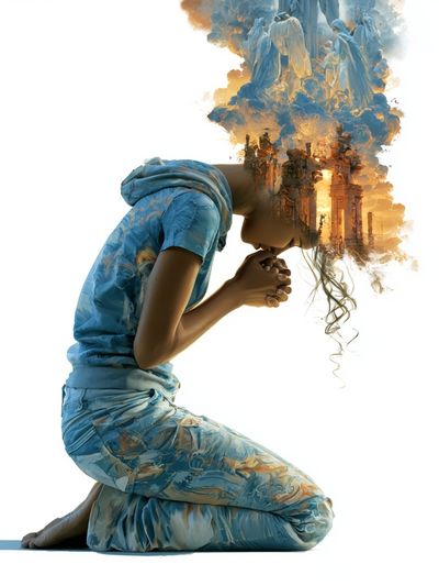 Dreaming Figure Surrealism Print. poster