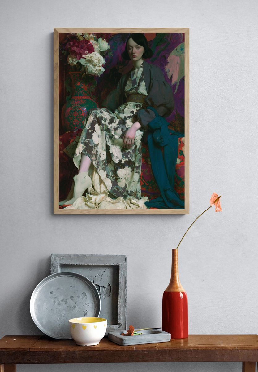 Kimono Portrait Fine-Art Poster. — room view 3