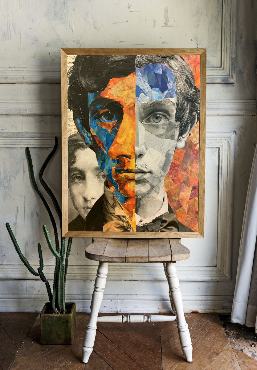 Split Portrait Collage Print. room preview