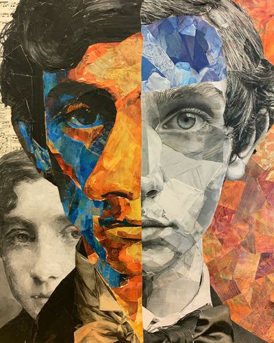 Split Portrait Collage Print. poster print