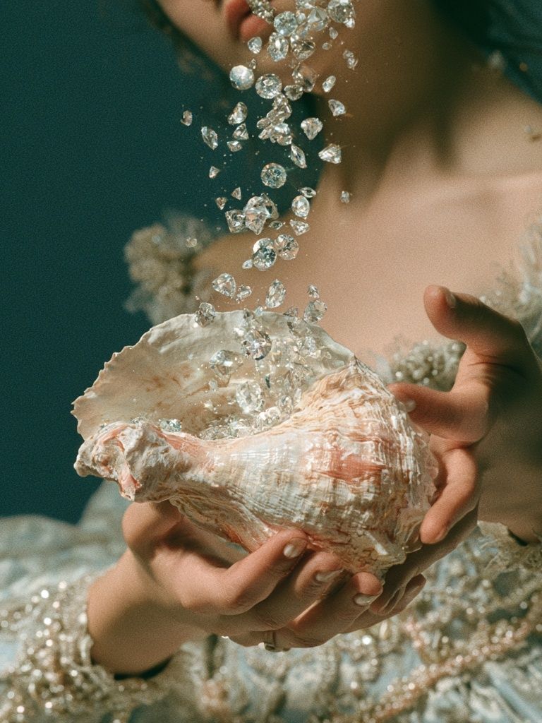 Seashell Crystal Portrait Print. poster detail