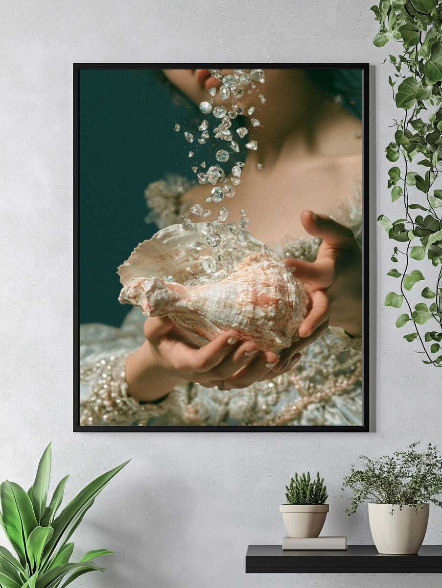 Seashell Crystal Portrait Print. — room view 4