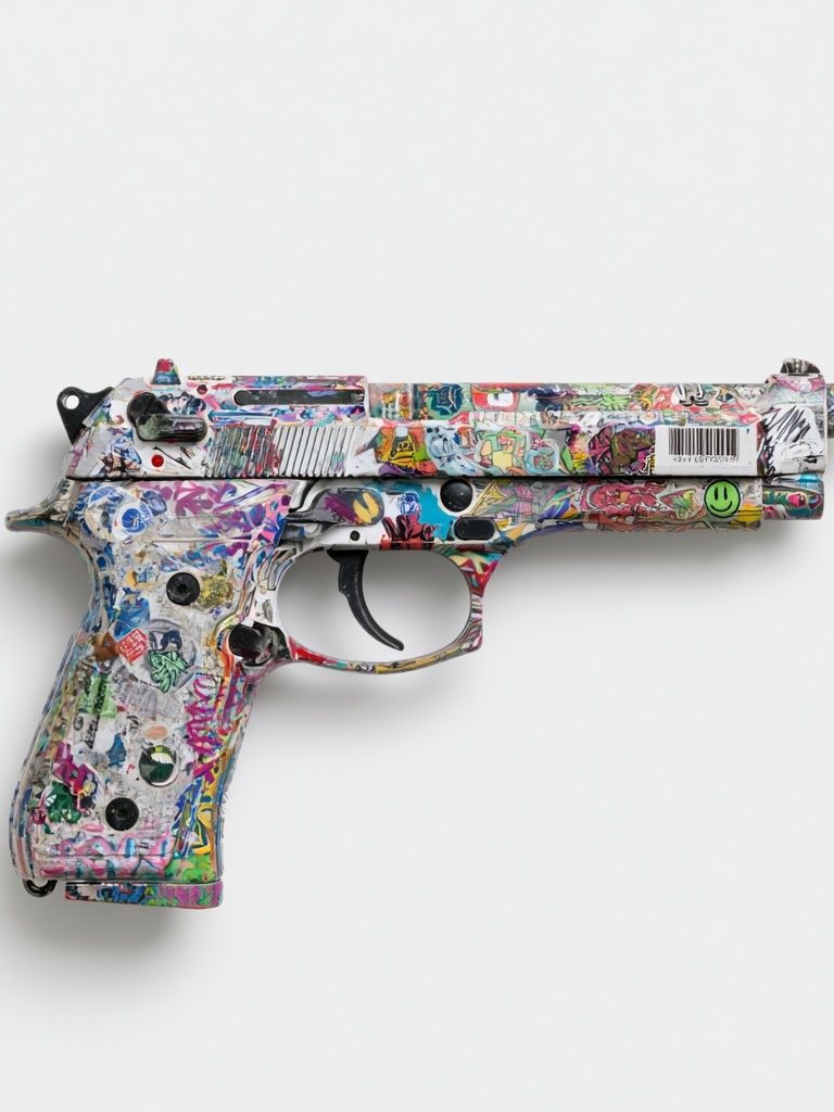 Graffiti Pistol Contemporary Print. poster — fine-art art
