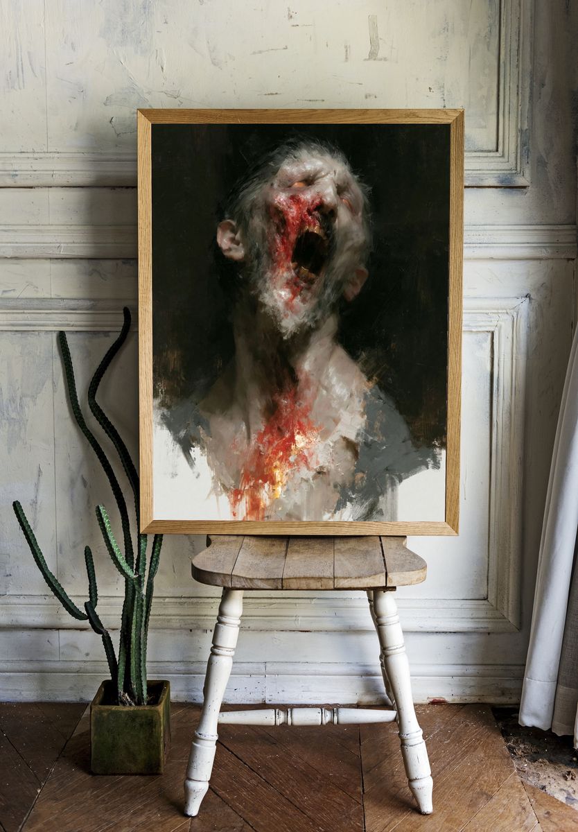 Gothic Scream Portrait Print. — room view 1
