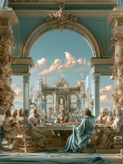 Classical Banquet Hall Fine-Art Print. poster print