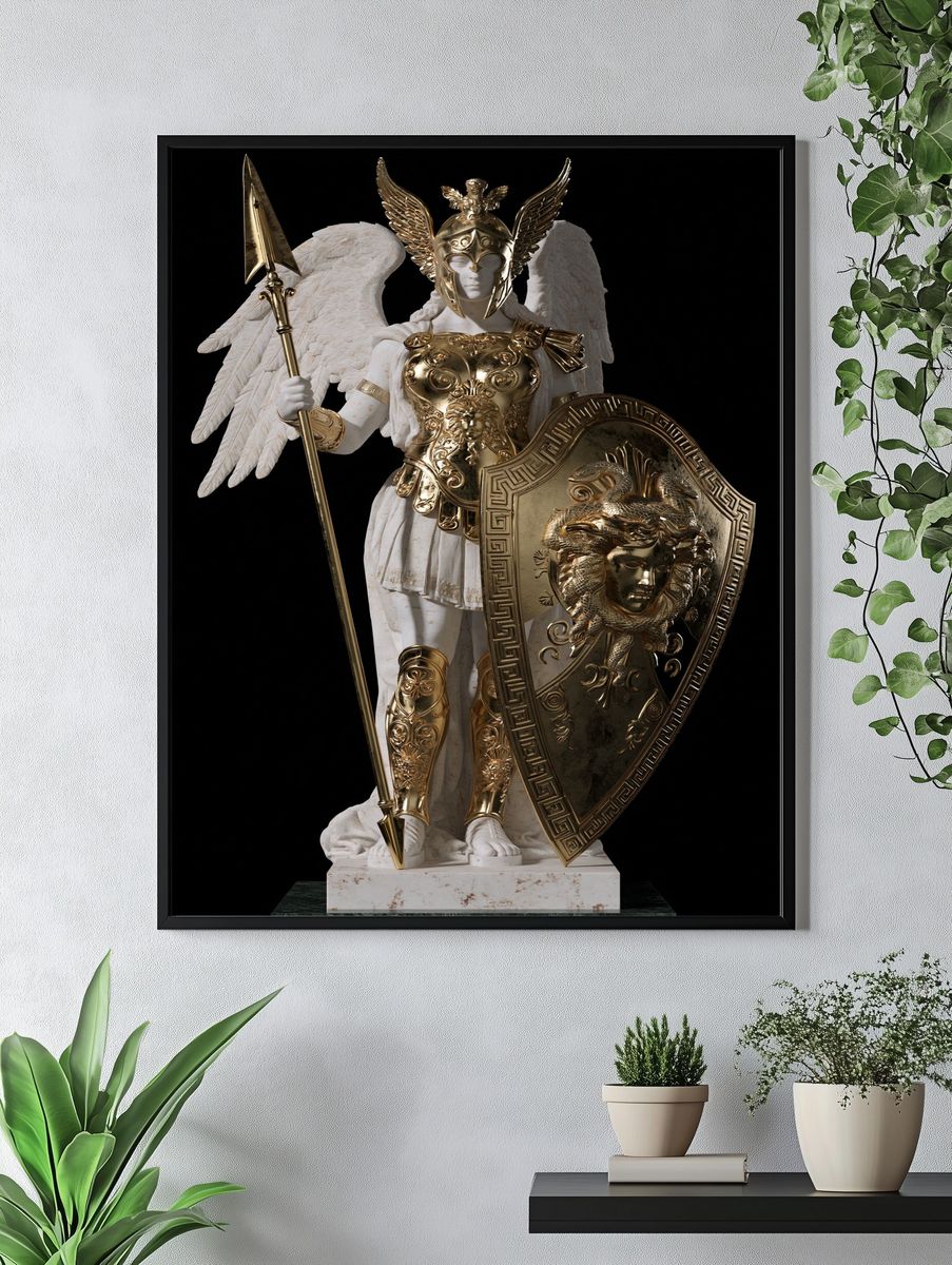 Golden Athena Statue Poster. — room view 4