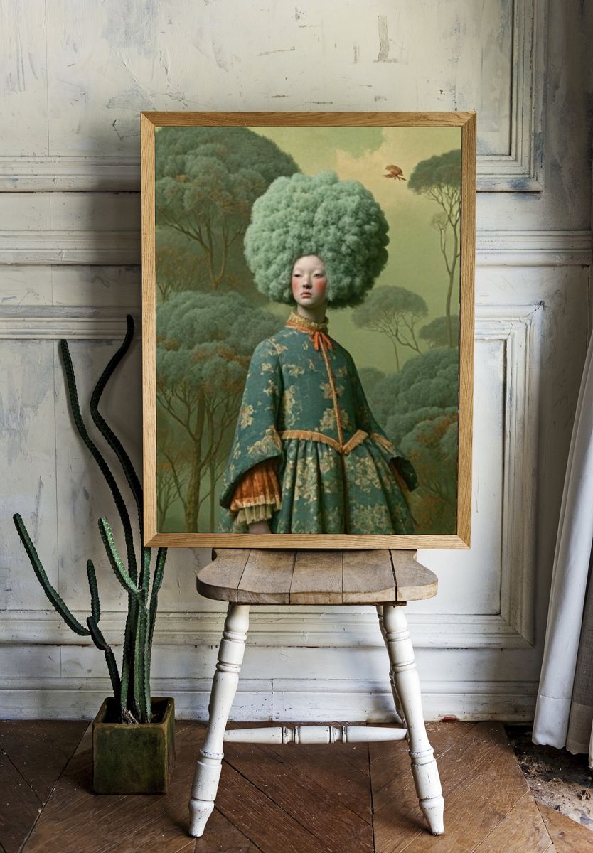 Surreal Forest Portrait Print. — room view 1