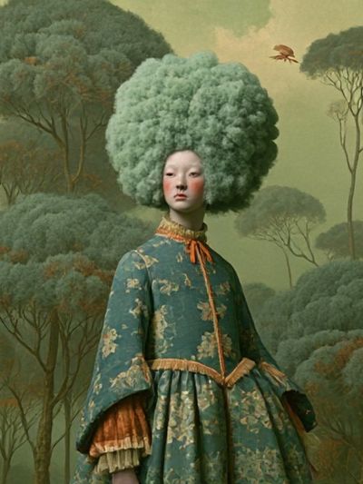 Surreal Forest Portrait Print. poster