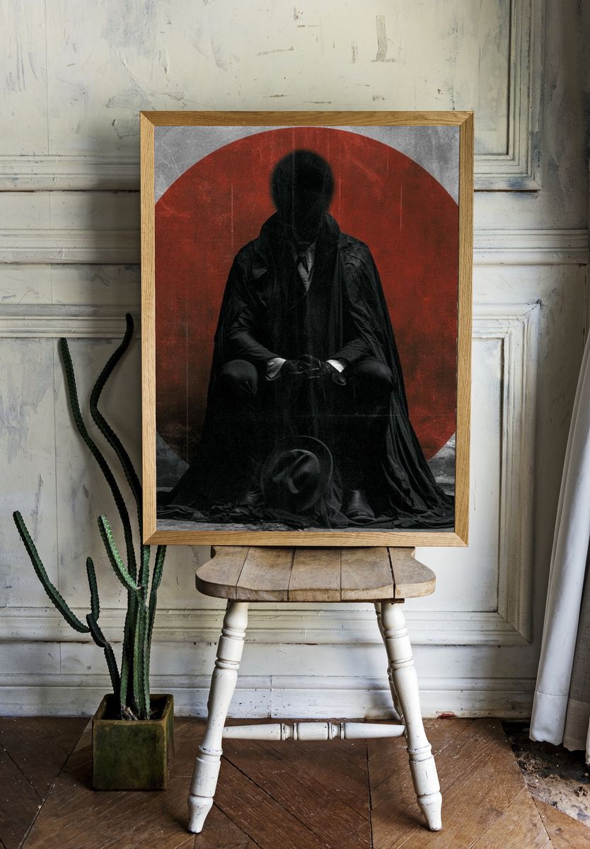 Dark Cloaked Figure Surrealism Poster. room preview