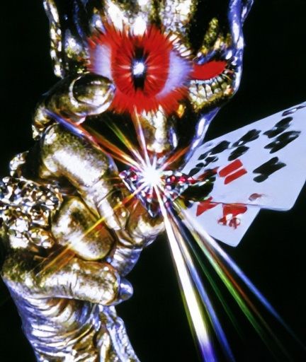 Golden Hand with Playing Cards Poster. poster detail