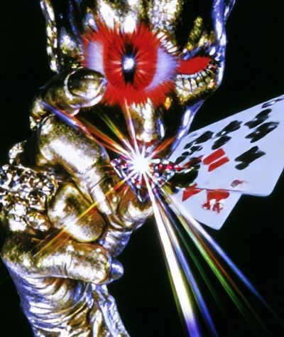 Golden Hand with Playing Cards Poster.