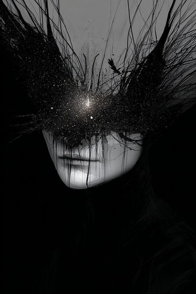 Cosmic Veil Portrait Print. poster print