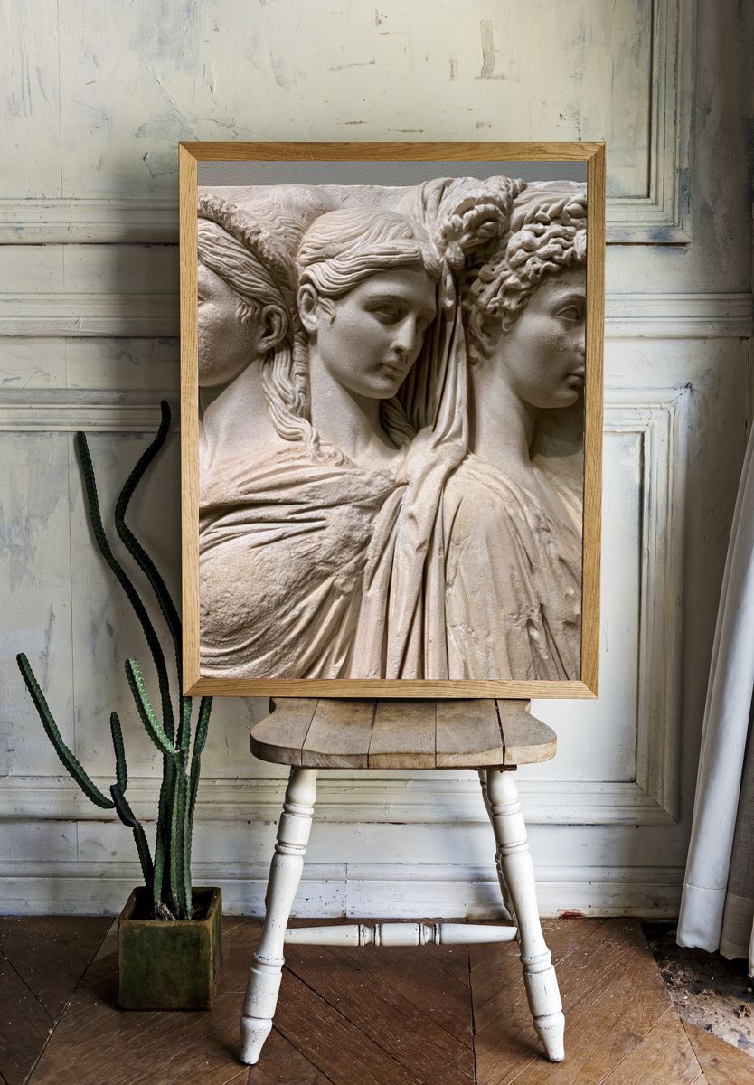 Classical Three Faces Relief Poster. — room view 1
