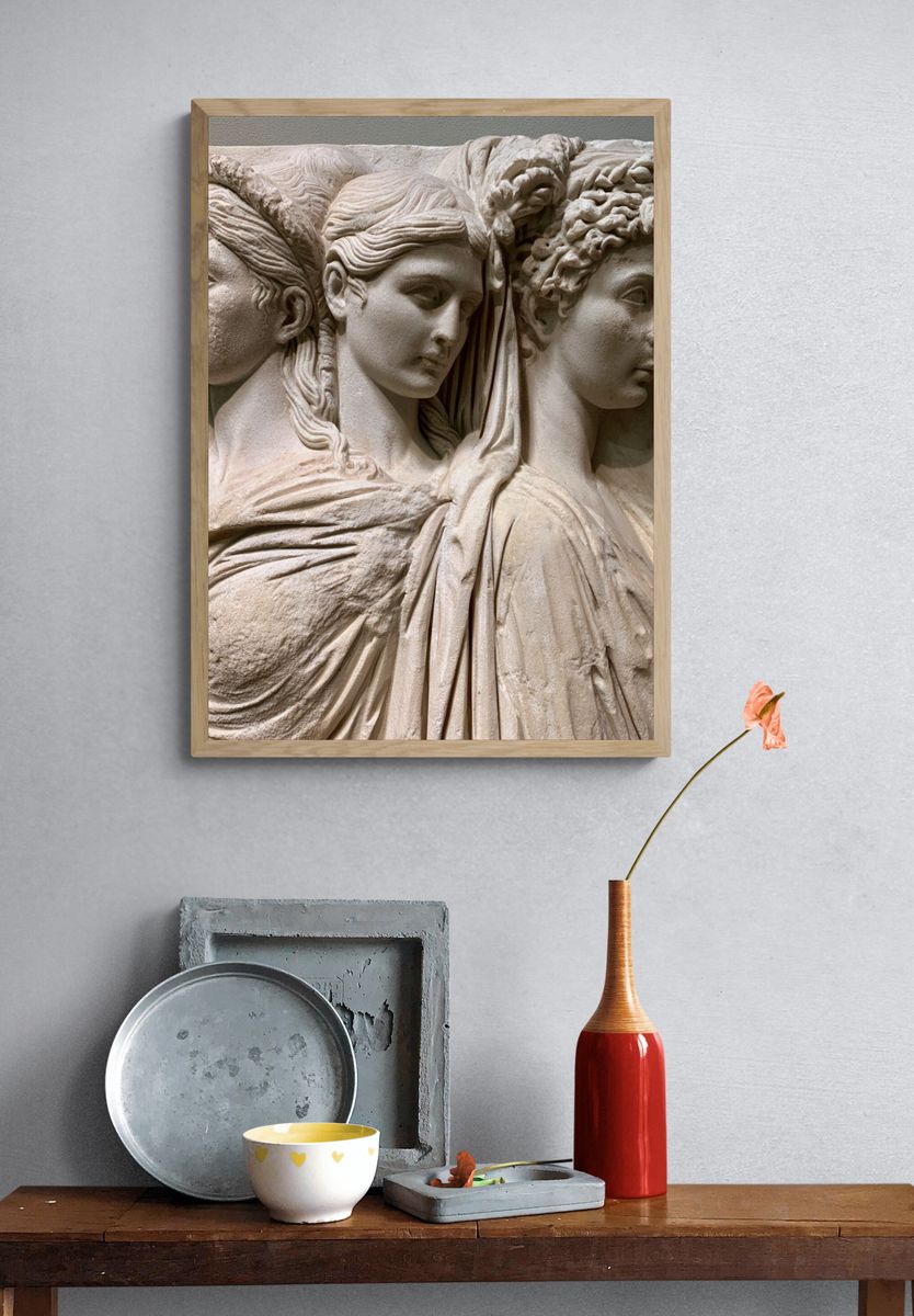 Classical Three Faces Relief Poster. — room view 3