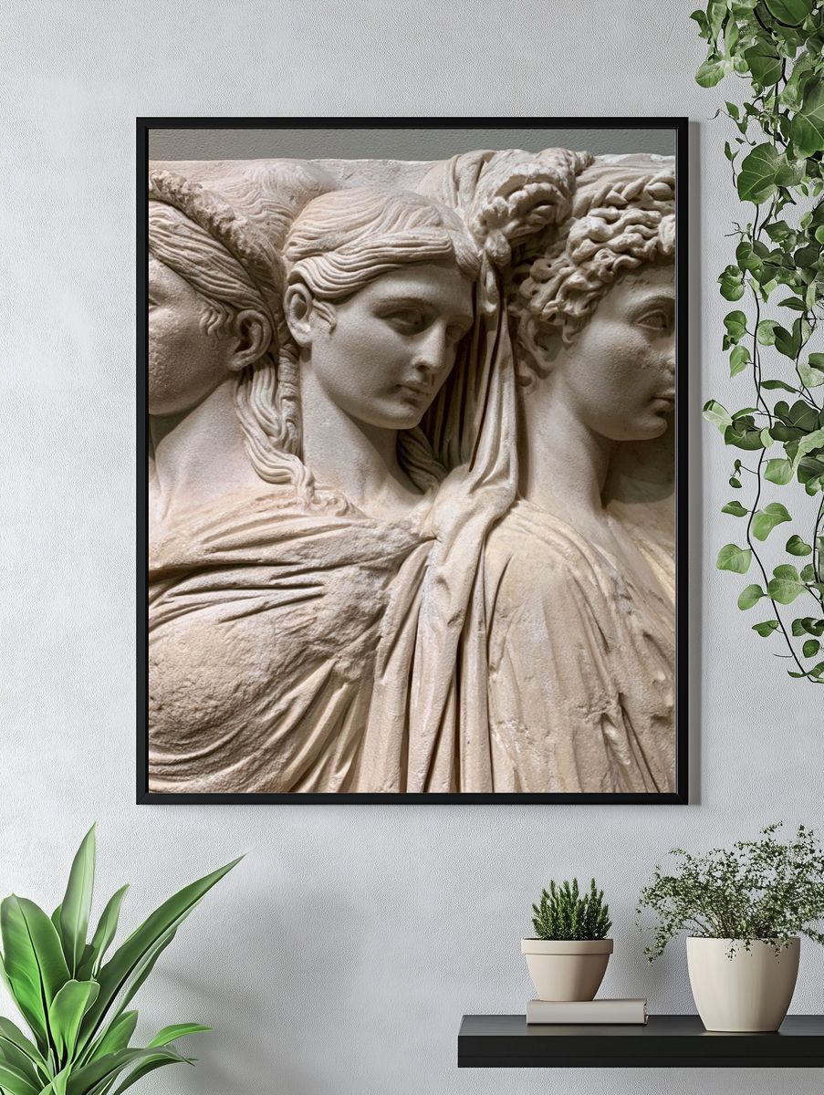 Classical Three Faces Relief Poster. — room view 4