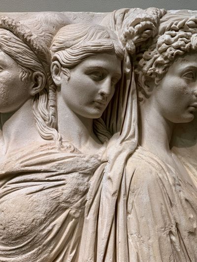 Classical Three Faces Relief Poster.