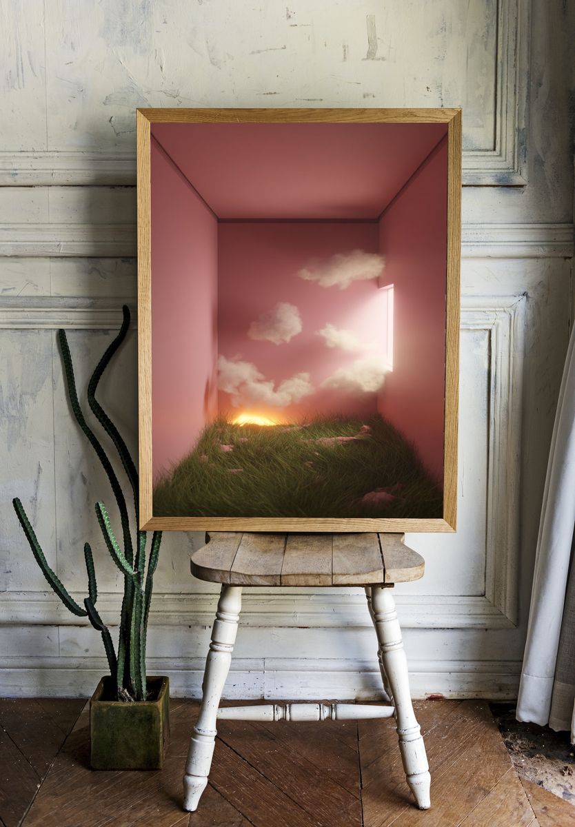 Pink Dreamscape Room Poster. room preview