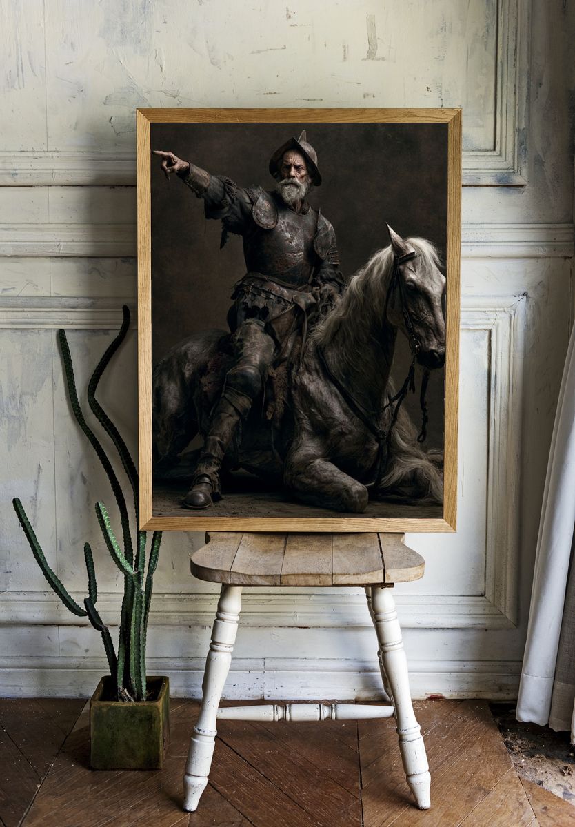 Knight on Horse Fine-Art Poster. room preview