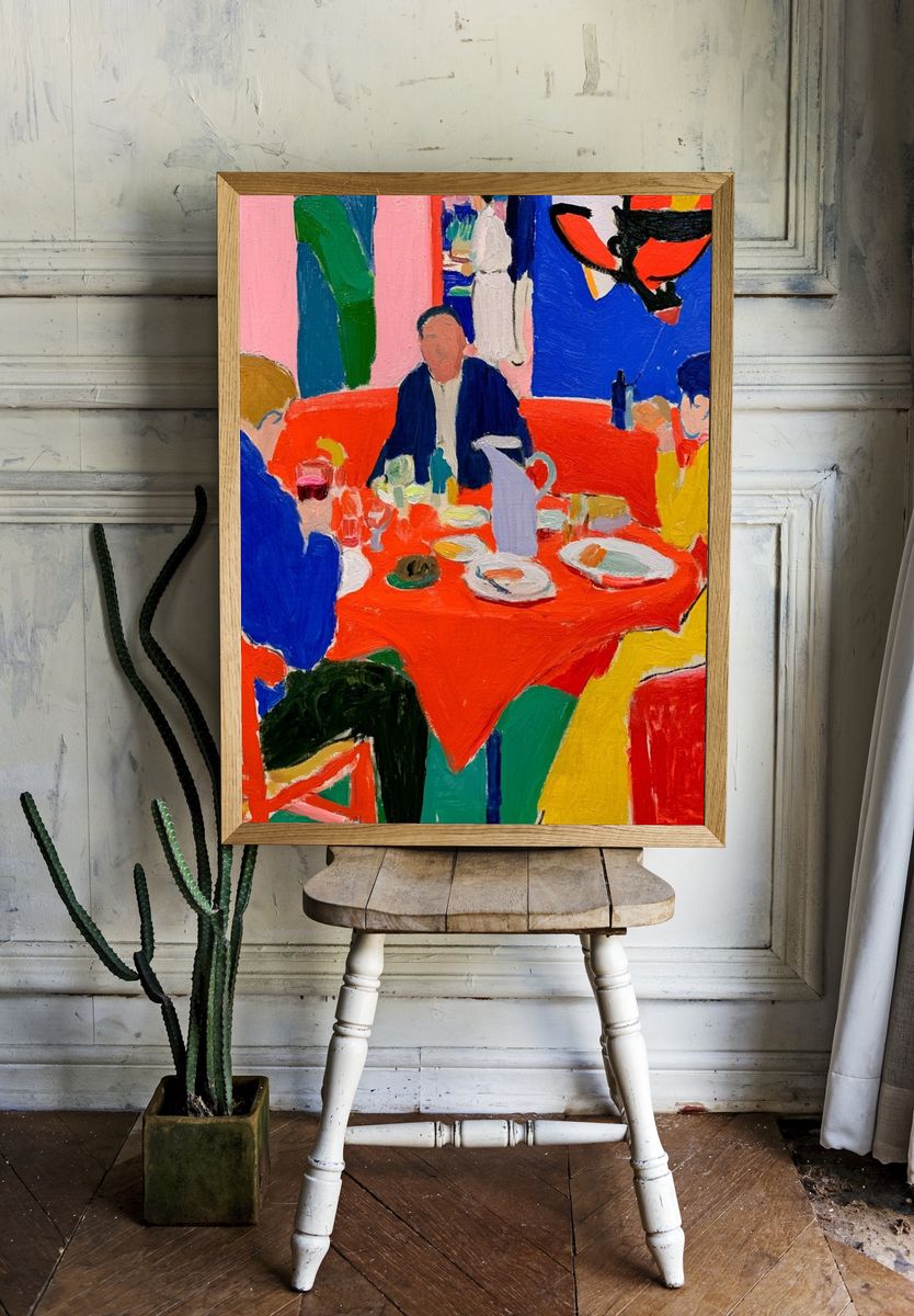 Café Scene Contemporary Poster. — room view 1