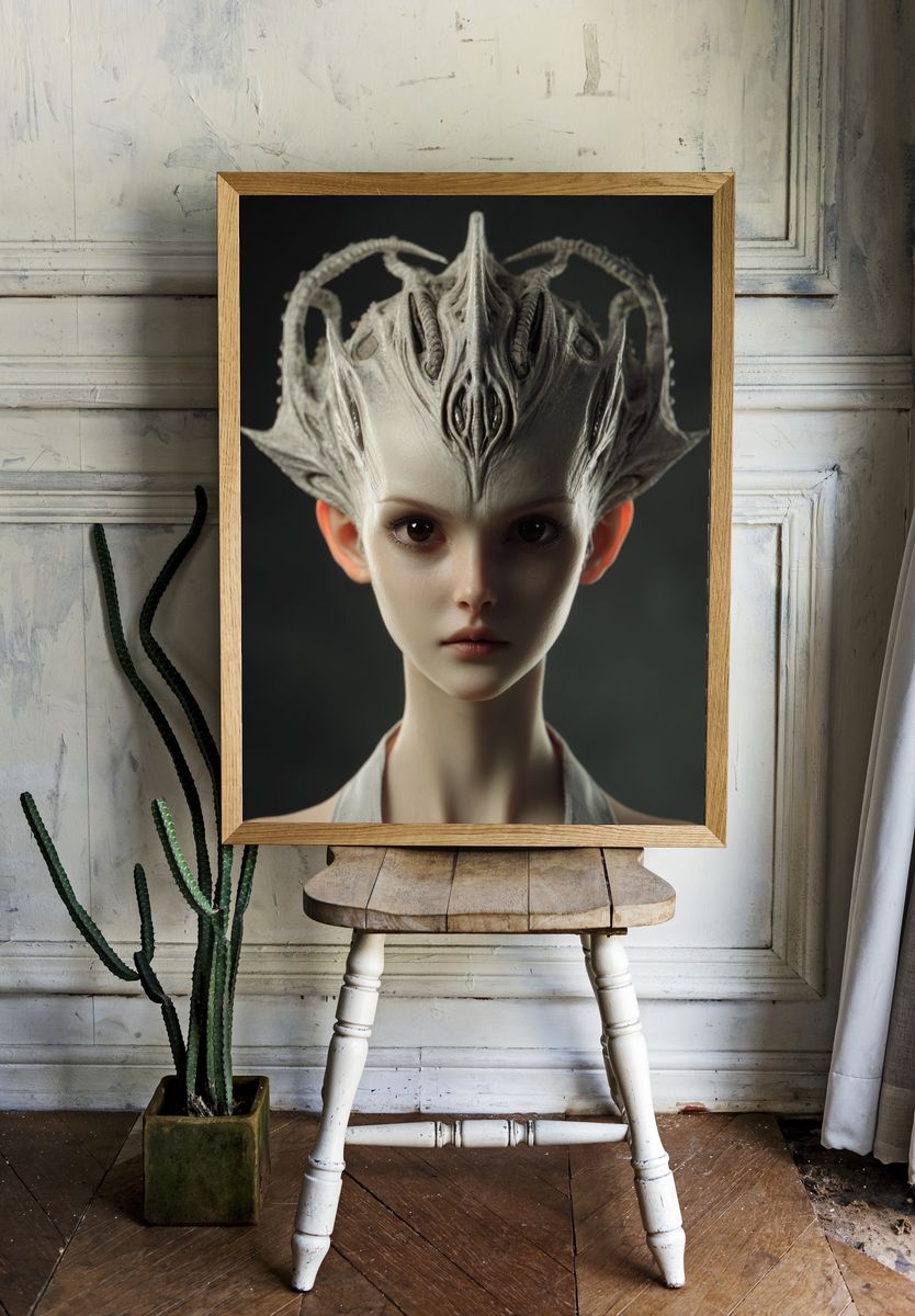Alien Portrait Surrealism Poster room preview