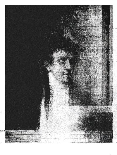 Abstract Portrait Black-White Print. poster